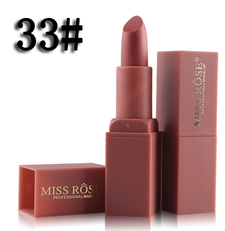 Miss Rose Brand 12 Colors lips Matte Moisturizing Lipstick Makeup Lipsticks Lip Stick Waterproof Lipgloss Mate Velvet Lipsticks