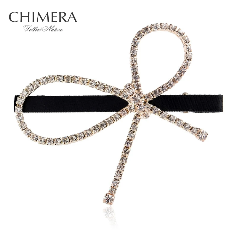 Bling Hair Clip Bobby Pins Hairclips Bow Hair Accessories for Women Fashion Crystal Rhinestone Hairpin Barrette