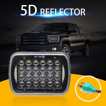 

1pair 75W for Jeep XJ Cherokee MJ Comanche 5x7 Rectangular LED Headlight 6x7 square truck Head Lamp Hi/Lo beam Lighting