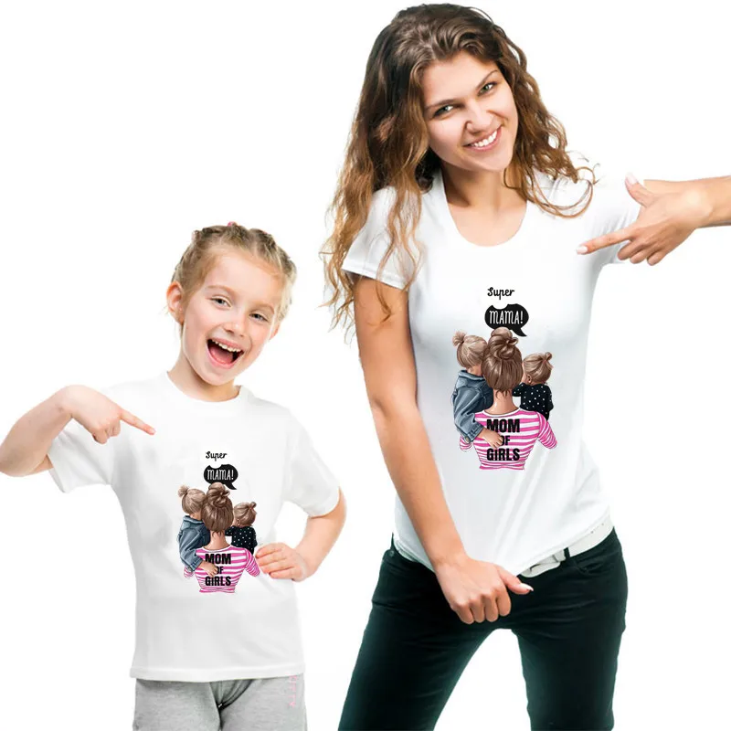 Lowered Family Matching T-Shirt Daughter Baby-Girl Kids Women Mum Casual Tops Dqnp3n7p