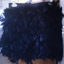 35 см длинные прямые перо мини-юбка, полностью двойной слой ткани на подкладке,# SKT018