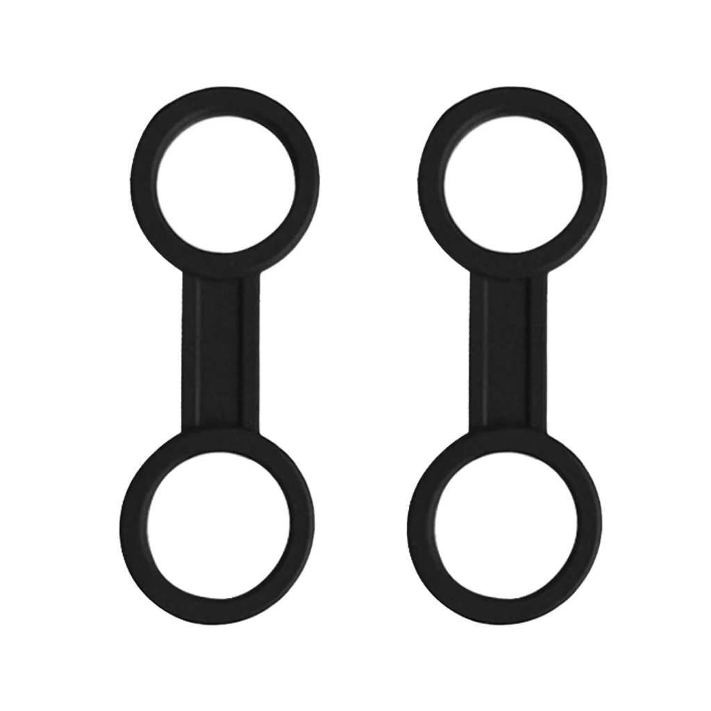 2pcs Functional Silicone Snorkel Clip Keeper Holder for Attaching to a Dive Mask Black Double Loop Style Durable