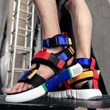 Популярная пляжная повседневная обувь для мужчин; фирменные дизайнерские сандалии-гладиаторы; удобные мужские сандалии; кроссовки; модные римские сандалии