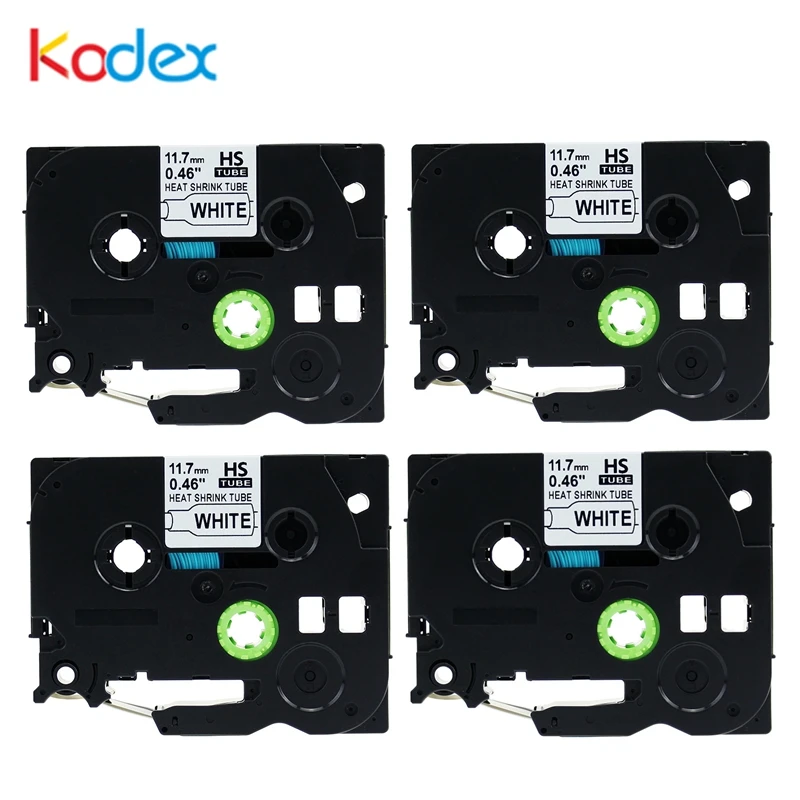 Kodex 4pcs Brother Heat Shrink Tube Label Tape 12mm Compatible for