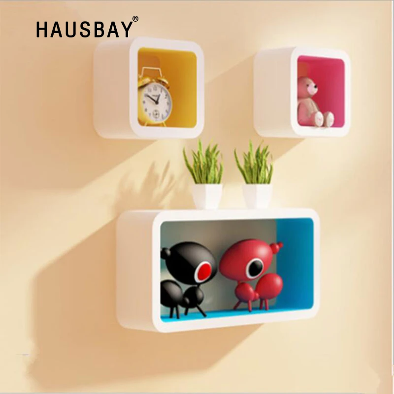 

3Pcs/Set Storage Rack Wall Hanging Wood Craft Living Room Wall Decoration Frame Home Decor Craft Display Shelf Storage Box 04252