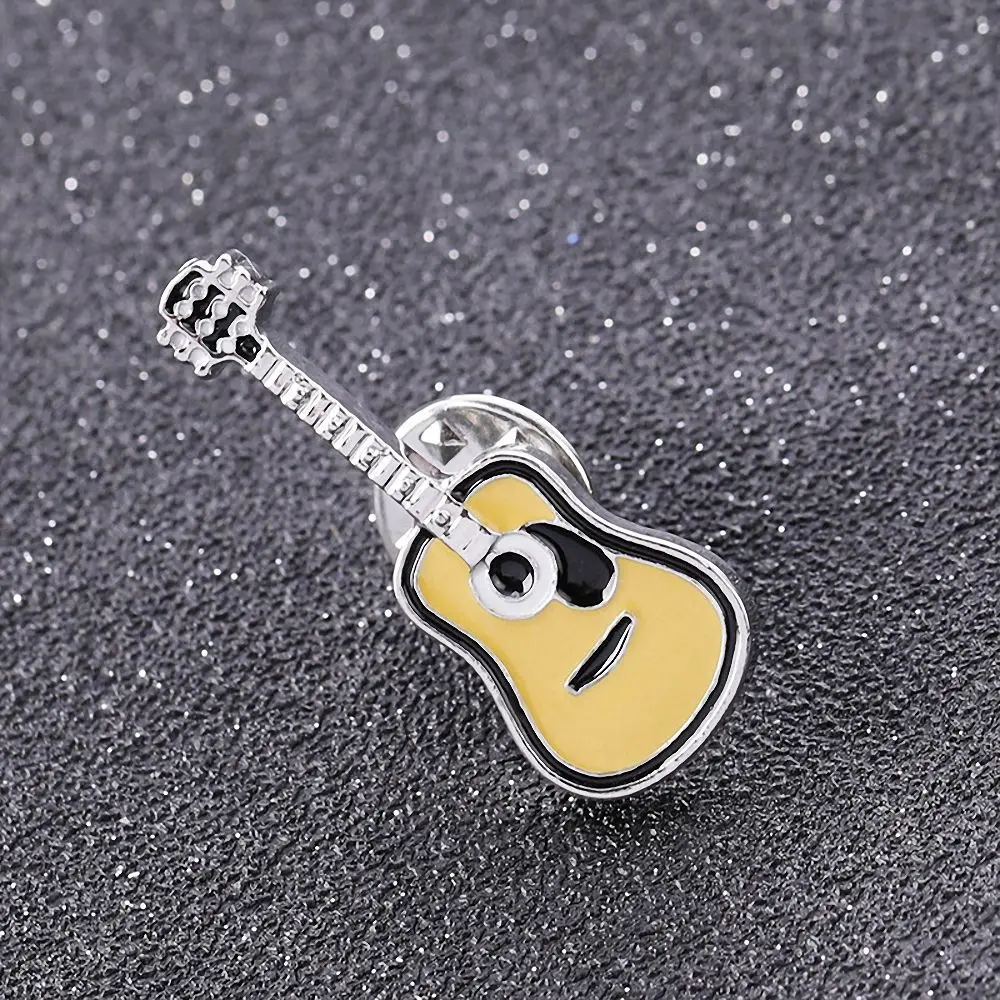 Band Guitar Brooch Sweater Decorative Needle Badge for Men's Women Denim Jackets Collar Buckle Lapel Pin Jewelry Accessories