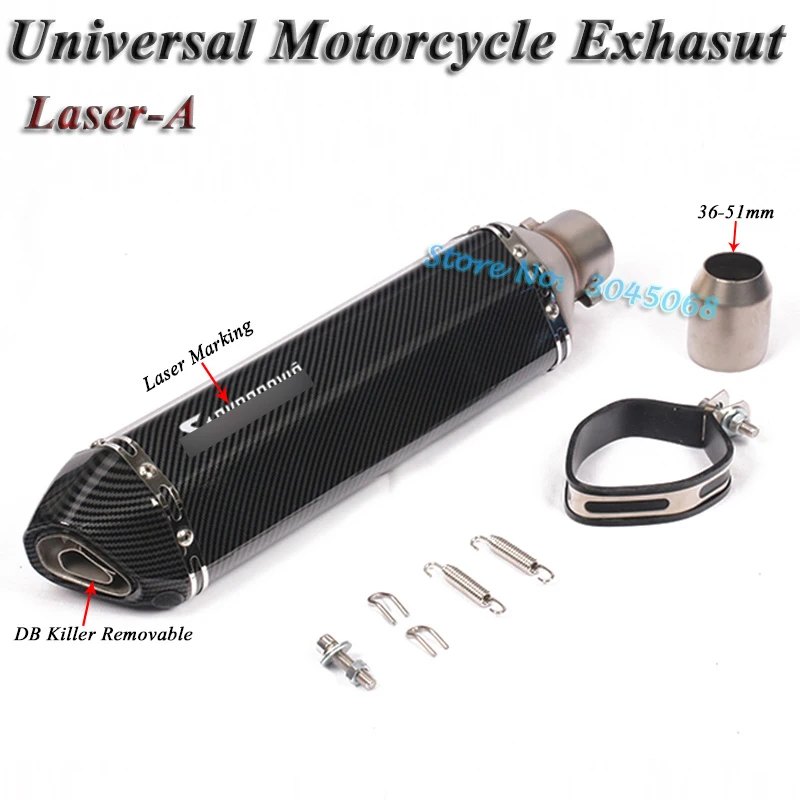 Ceny 470mm rury wydechowej motocykla ucieczka uniwersalny zmodyfikowany skuter tłumik DB zabójca tłumik do Z250 MT 03 ATV Dirt Bike Dirt bik