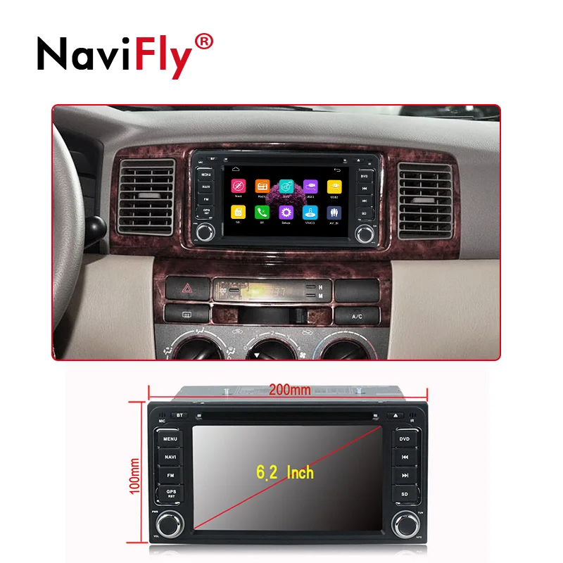 Sale NaviFly 2 din Car Radio DVD Player gps navigation for Toyota Hilux VIOS Camry Corolla Prado RAV4 Prado car Audio Stereo 5