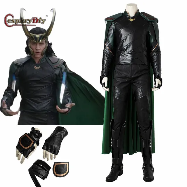 Cosplaydiy THOR Ragnarok Loki Cosplay Costume Marvel Loki Laufeyson Cosplay Outfit For Adult Men Halloween Fut
