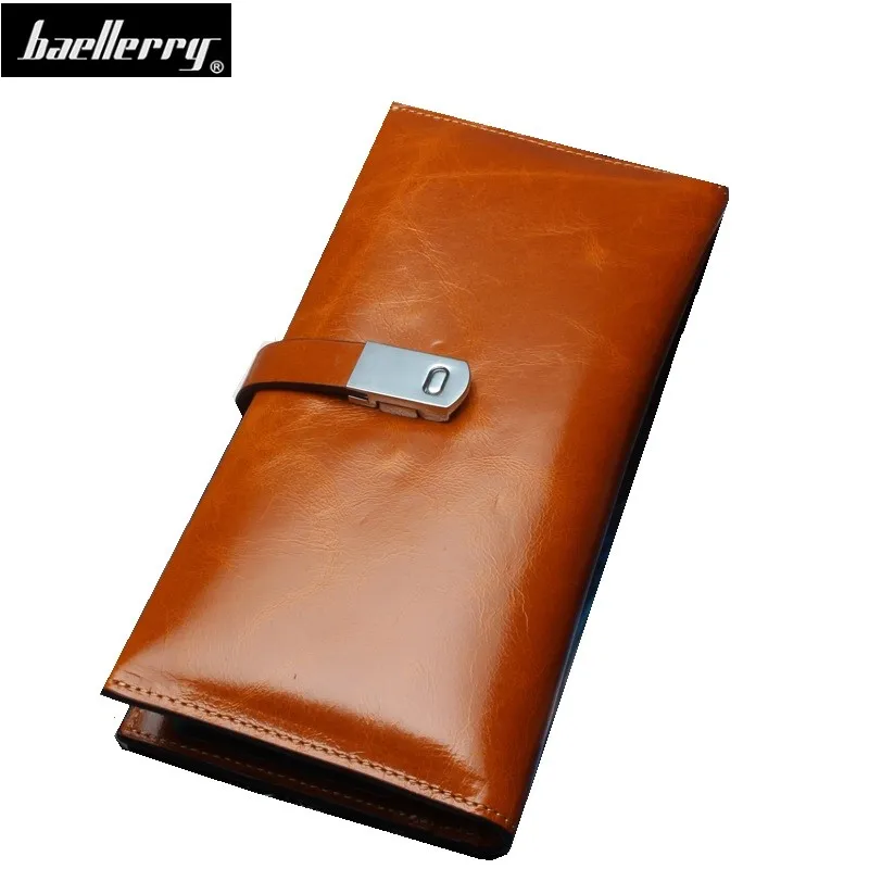 

famous brand Genuine Leather Men Wallet Women wallet oil leather Purse Female Card Holder long Clutch bag coin Purse Money Bag
