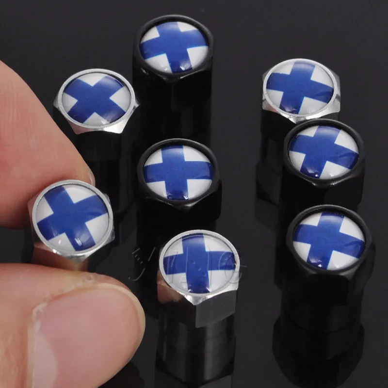 4Pcs/set Universal Finland Car Wheel Tires Valve Cap Tyre Stem Air Caps