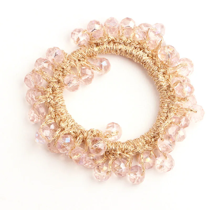 Korean style pearl beaded hair ties Scrunchies Elastic hairband Ponytail Holders women  Hair Rope Rubber gum Hair Accessories
