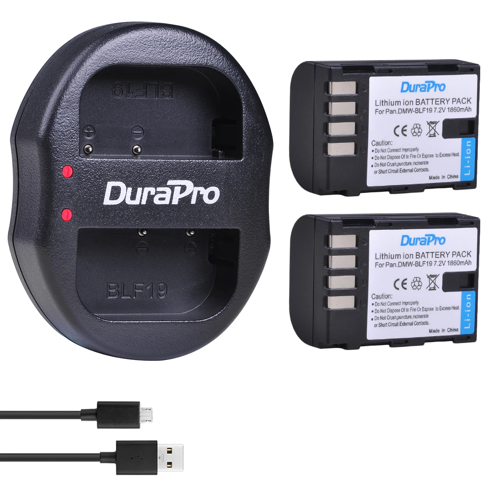 

2pc DMW-BLF19 DMW BLF19 BLF19PP Rechargeable Battery + USB Charger for Panasonic Lumix DMC-GH3 DMC GH3 GH4 DMC-GH4 GH5 Camera