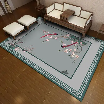 Сливы серии ковер 6 мм 3D китайский Стиль Гостиная Спальня прихожей Кухня Ванная комната ковер поглощать воду украшение дома ковер