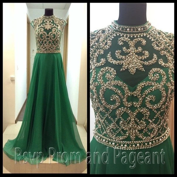 robe de soiree longue verte emeraude