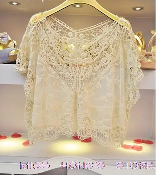

New Women Fashion Sweet Cute Lace Flower Batwing Loose Blouse Shirt Top 3812jh Hot