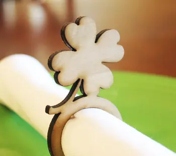 

Shamrock Wood Napkin Rings, St. Patricks's Day, Laser Cut