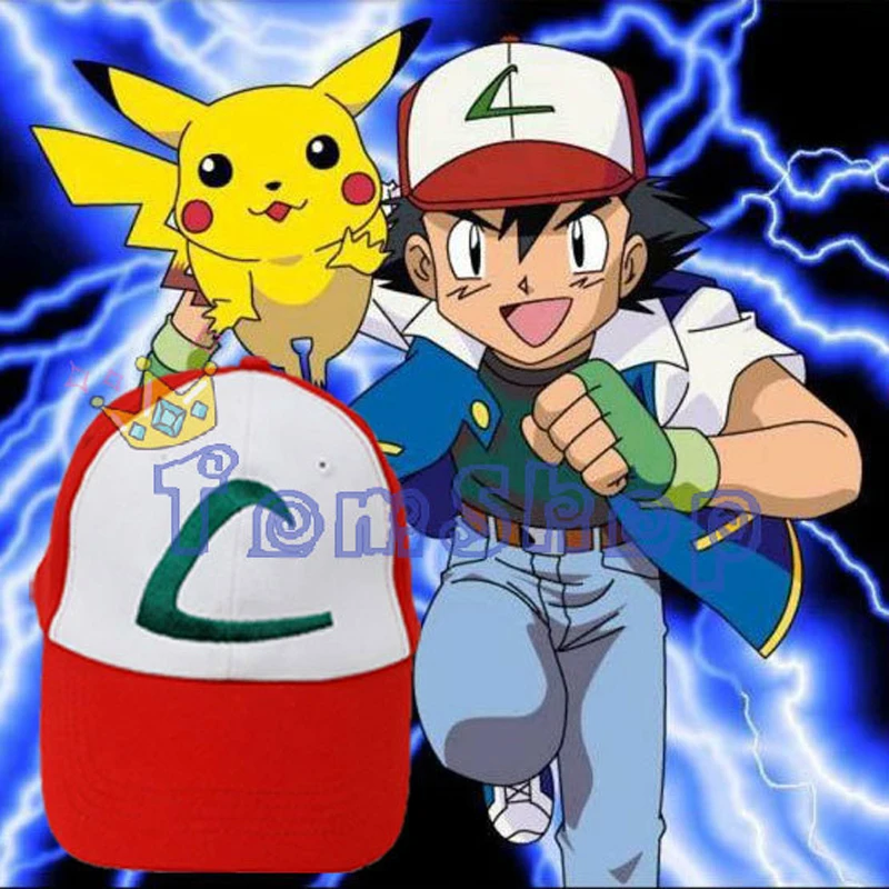 Регулируемая бейсбольная кепка в стиле аниме POKEMON Ash Ketchum реквизит для костюма на