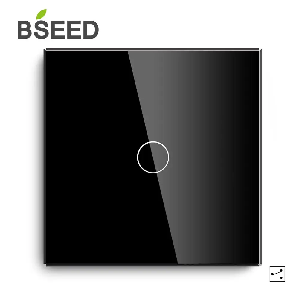 Сенсорный выключатель BSEED 1 клавиша 2 канала сенсорный света 3 цвета с кристальной