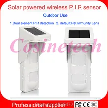 Беспроводной Солнечный питомец дружелюбный PIR датчик, открытый питомец-иммунный иммунитет инфракрасный датчик движения для домашней сигнализации