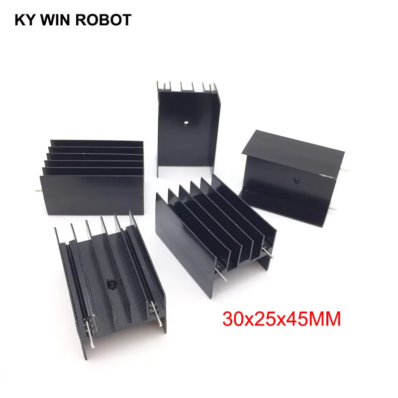 5 pcs Aluminium TO-220 Heatsink TO 220 Heat Sink Transistor Radiator TO220 Cooler Cooling 30*25*45MM With 2 Pins | Электронные