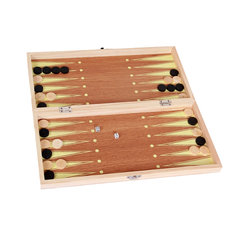 Hot High Cost Performance Folable Checkerboard Wooden Puzzle Chess Sets Wood Chess Pieces Checkers Backgammon Travel Board Games