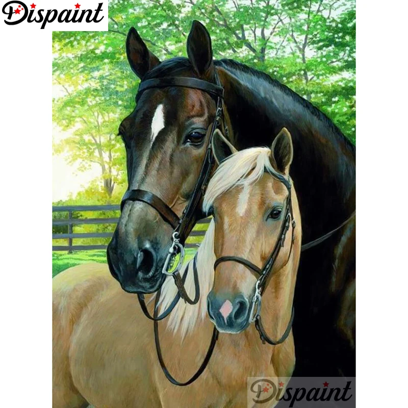 

Dispaint Full Square/Round Drill 5D DIY Diamond Painting "Animal horse" Embroidery Cross Stitch 5D Home Decor A11377