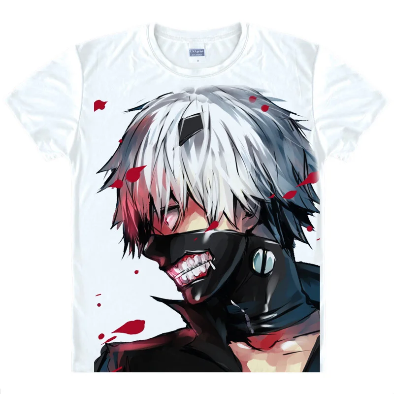 1334 26 De Réductiontokyo Ghoul T Shirt Kawaii Japonais Anime T Shirt à La Main Manga Chemise Mignon Dessin Animé Ken Kaneki Cosplay Chemises