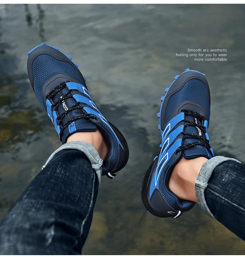 Беговые Нескользящие мужские треккинговые ботинки, носимая уличная спортивная обувь размера плюс 47, альпинистская обувь, мужские кроссовки