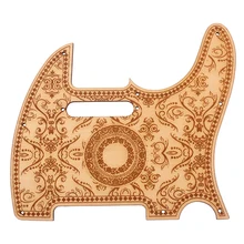 

Wood Color Electric Guitar Pickguard Scratch Plate Maple Material w/ Flower Pattern for Telecaster Electric Guitar