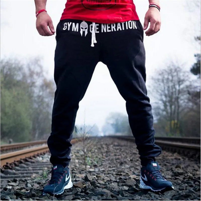Осенние новые мужские спортивные штаны для фитнеса мужские Спортзалы, бодибилдинг тренировки хлопковые брюки Беговые брюки в повседневном стиле спортивная одежда Swestpants