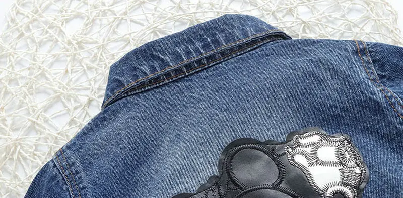Baby Girls Denim Jackets Coat Long Sleeve Cartoon Jeans Tollder Coat Teenage Outwear Children Clothing Kids Girls Denim Clothes (3)