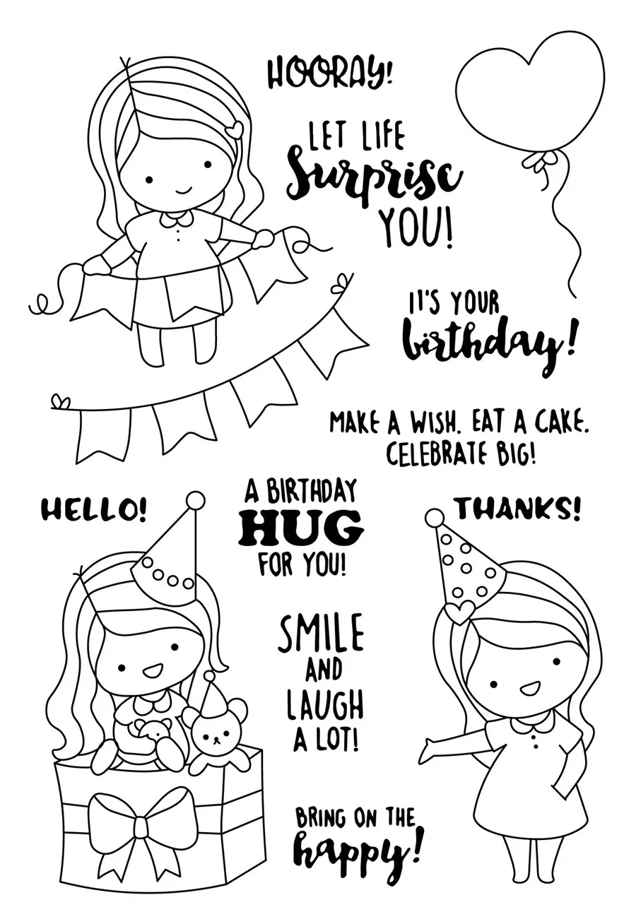 Girl and boy Transparent Rubber Silicone Clear Stamps metal cutting dies for Tampons Seal Card Making Diy | Дом и сад