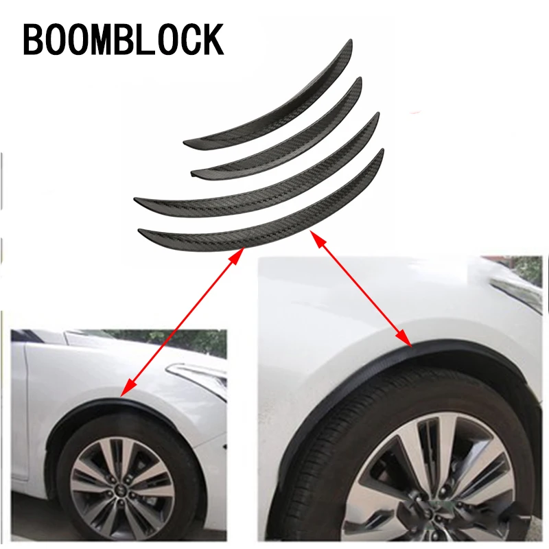 

BOOMBLOCK 2pcs/set Car Tire Eyebrow Carbon Fiber Stickers For Peugeot 307 206 Jeep Ford Focus 2 3 VW Polo Golf 4 5 7 Touran T5