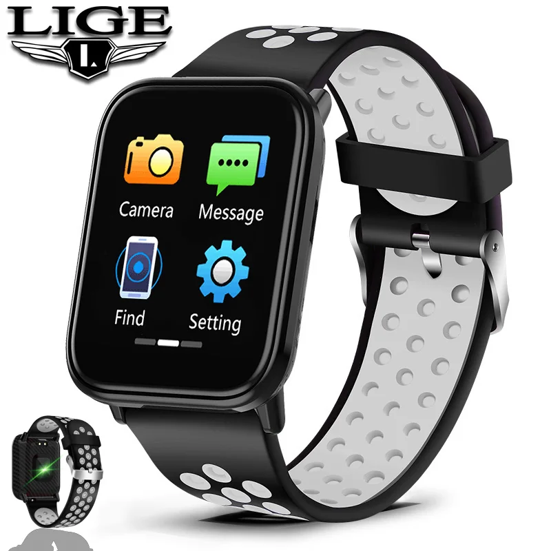 

Sport Smart Bracelet IP67 Waterproof Watch Blood Pressure Heart Rate Monitor HD full screen touch screen Watches For Android ios