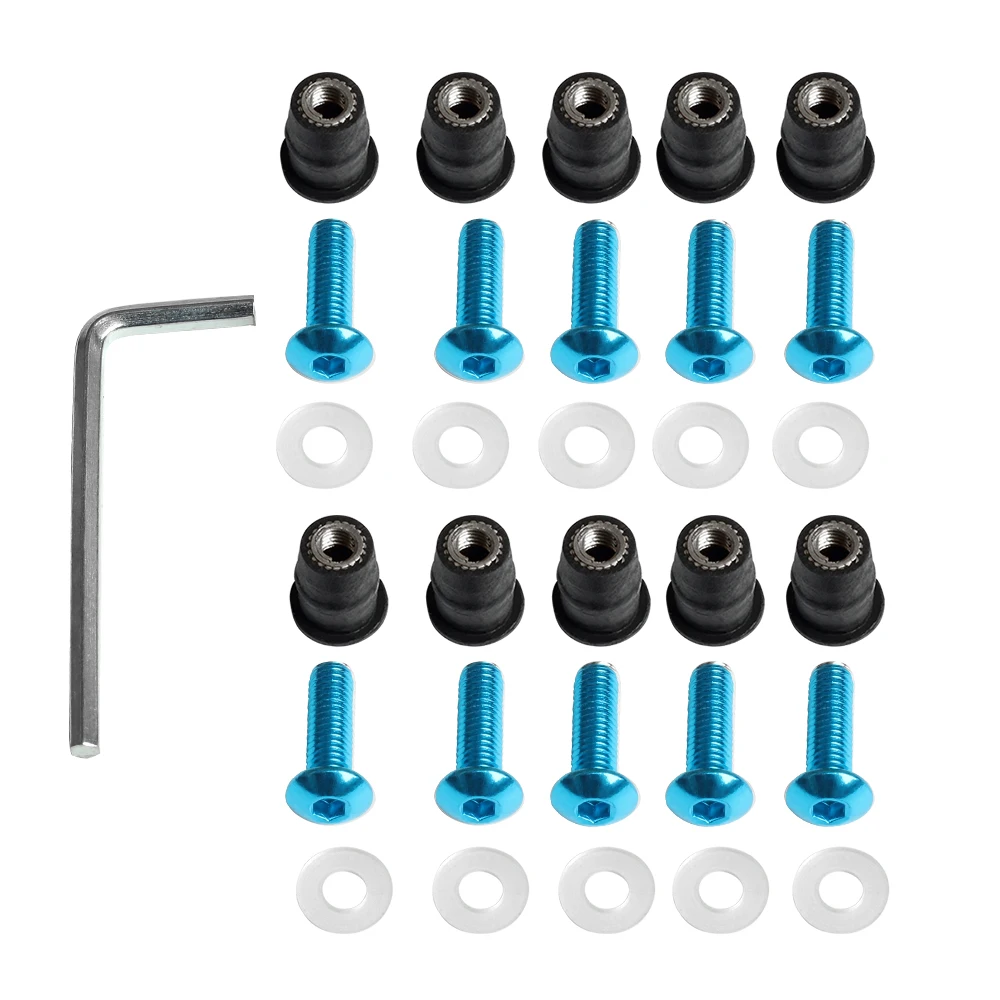 

10pcs M5 5mm Windscreen Bolts Rubber Well Nuts Kit Motor Windshield Screw Mounting Bolts For BMW/Honda/Yamaha/Suzuki/Kawasaki