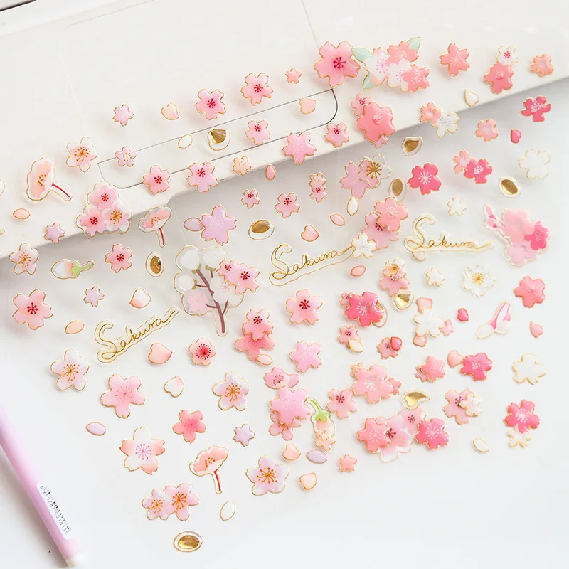 

Cherry Sakura 3D Decorative Stickers Scrapbooking Stick Label Diary Stationery Album Stickers