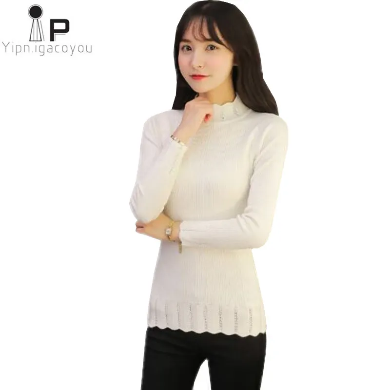 Winter Woman Sweater Knitting Pullover Autumn New Fashion Plus Size White Black Slim Long Sleeve Women Sweaters Jumpers Ladies | Женская