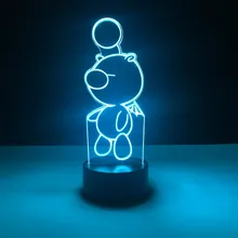 Final Fantasy Moogle Lampara игрушка Цвет изменение 3D DIY светодиодный Ночной светильник Настольная лампа фигурку светильник ing Детская кукла подарок