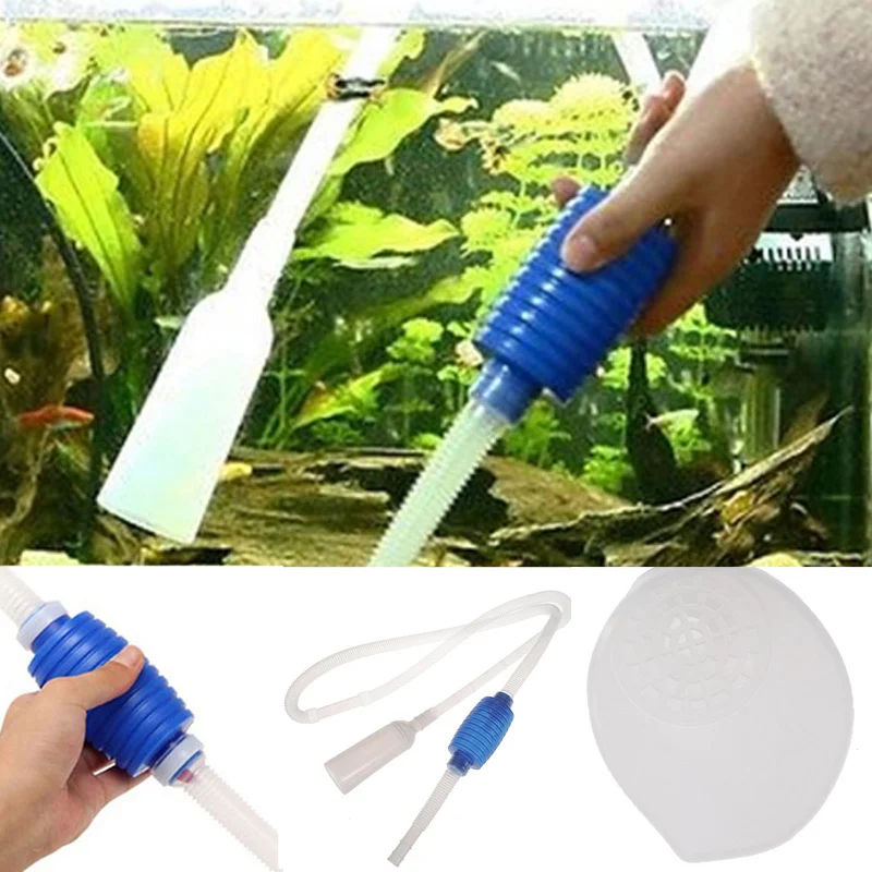 

Siphon vacuum water pump gravel cleaner aquarium filter clear tool *55