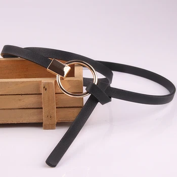 

Woman Belt Small Round Buckle Wild Dress Thin Fashion Knotted Ring Decorative Sweater Chain Waist