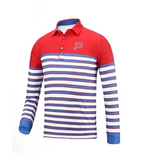 Полосатая футболка с отложным воротником для мальчиков-подростков; теплые плюшевые Топы; зимняя детская спортивная одежда с длинными рукавами; AA51877