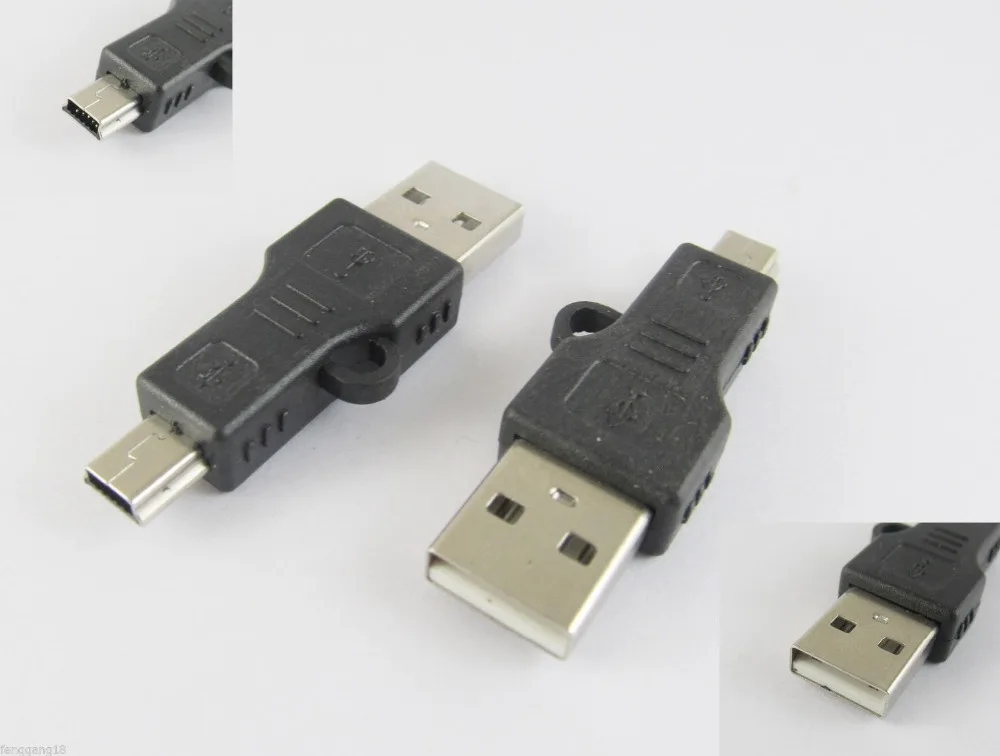 1Pcs USB 2.0 A Male Plug To Mini USB B 5 Pin Male Adapter Converter