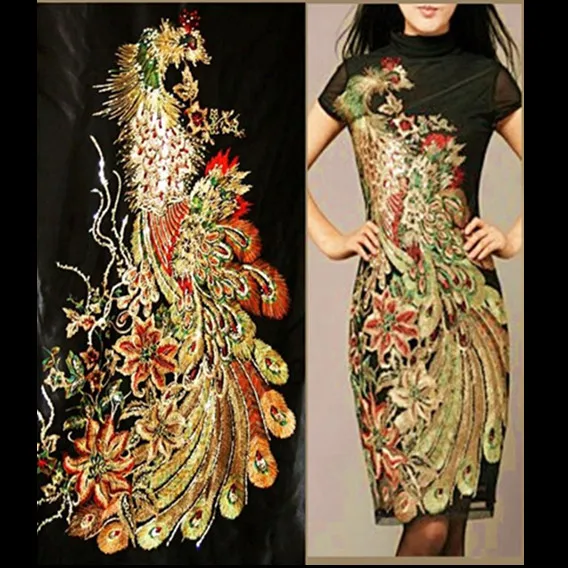Diy accessories embroidery phoenix cloth heavy embroidery cloth dress Diy accessories embroidery phoenix cloth heavy embroidery cloth dress