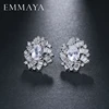 EMMAYA – boucles d'oreilles de mariage couleur argent pour femmes, nouveau Design Unique, AAA, zircone cubique ► Photo 1/6