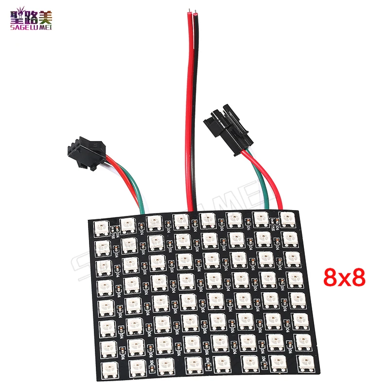 DC5V 8*8/16*16/8*32 см Pixel WS2812B светодиодный полный Цвет Панель цифровой гибкие индивидуально адресно-flex RGB огни Дисплей доска