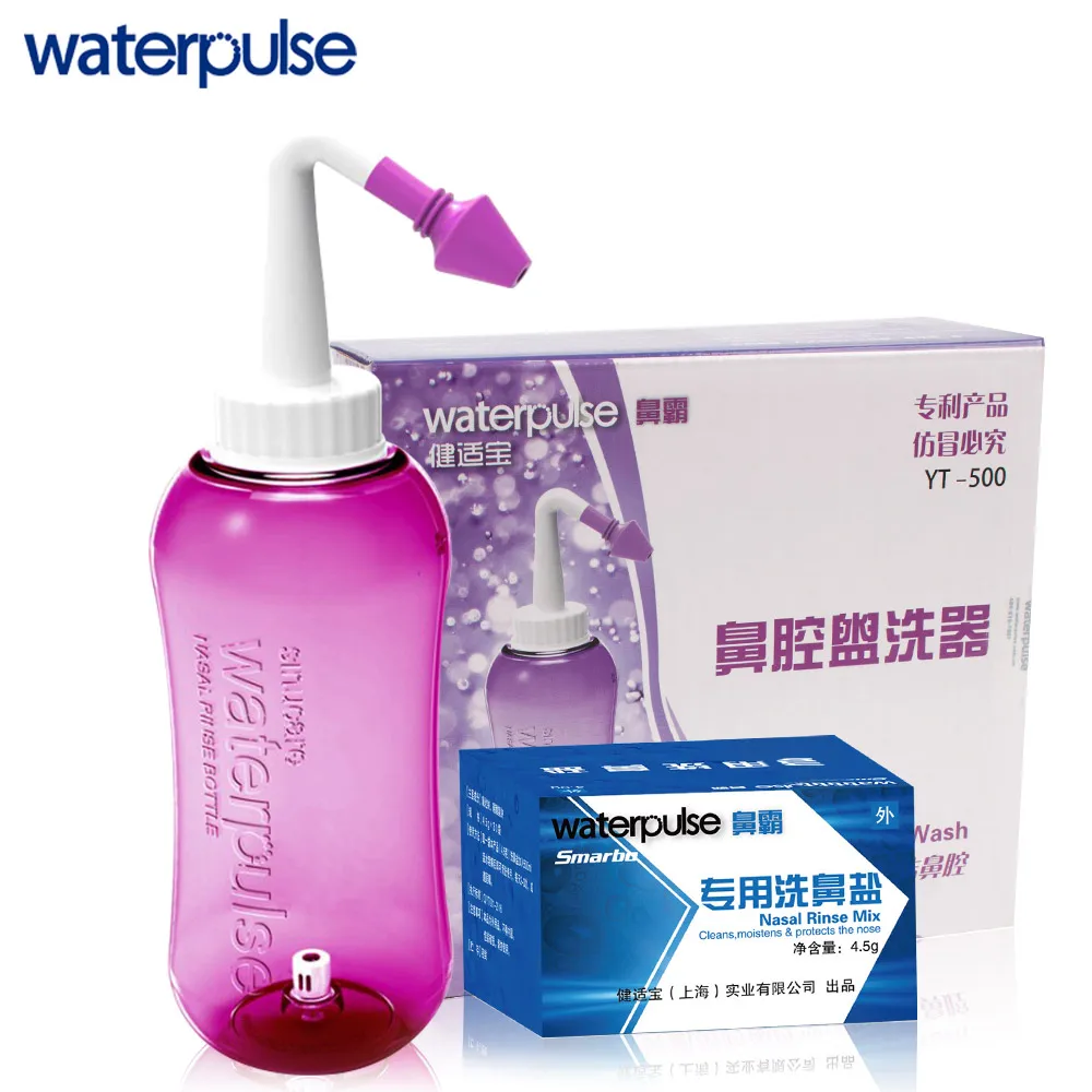 Водный пульс, бутылка для мытья носа, 500 мл, с 30 пакетами, набор соли, набор для смешивания носовой краску, портативная, для промывания носа, для снятия аллергии, инструменты для ухода за носом
