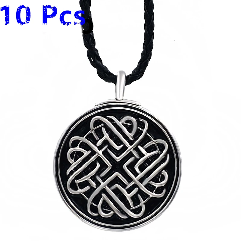 Wholesale 10 Pcs Celtic Infinite Heart Knot Amulet Mens Boys Pewter Pendant with 24 Wholesale 10 Pcs Celtic Infinite Heart Knot Amulet Mens Boys Pewter Pendant with 24