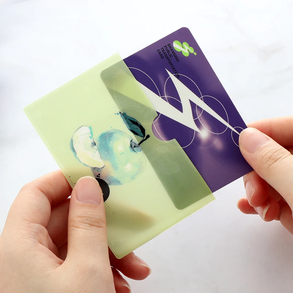 

2PCS Transparent PVC Card Holder Cute Student Women Credit ID Business Cards Bag Wallet Passport Card Holder Protector