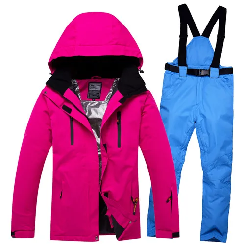 Супер теплая Для женщин мужской лыжный костюм Сноубордическая куртка штаны, ветрозащитные и Водонепроницаемый дышащий для занятий спортом на улице, одежда для катания на лыжах, верховой езды костюм - Цвет: Color 7